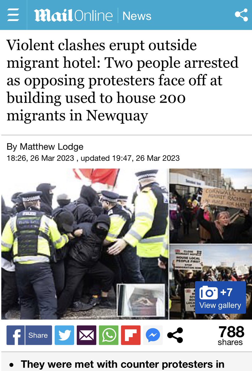 CornwallResists's tweet photo. These types of headlines are misleading and imply we committed offences. There were 2 arrests. Both #BullshitArrests. One after the fash attacked us. Another mistaken identity. Both released quickly with no further action cos the cops had zero evidence they’d done anything wrong. https://t.co/xmDCxrCXRP