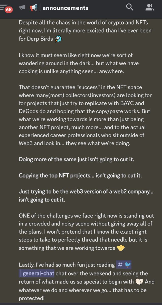 Melau_Gaming's tweet photo. THIS is why I love the @DerpBirdsNFT team!! 🔥❤️

This type of leadership should be the standard in the space. Thanks @theother_dave https://t.co/ZOihVlBopA