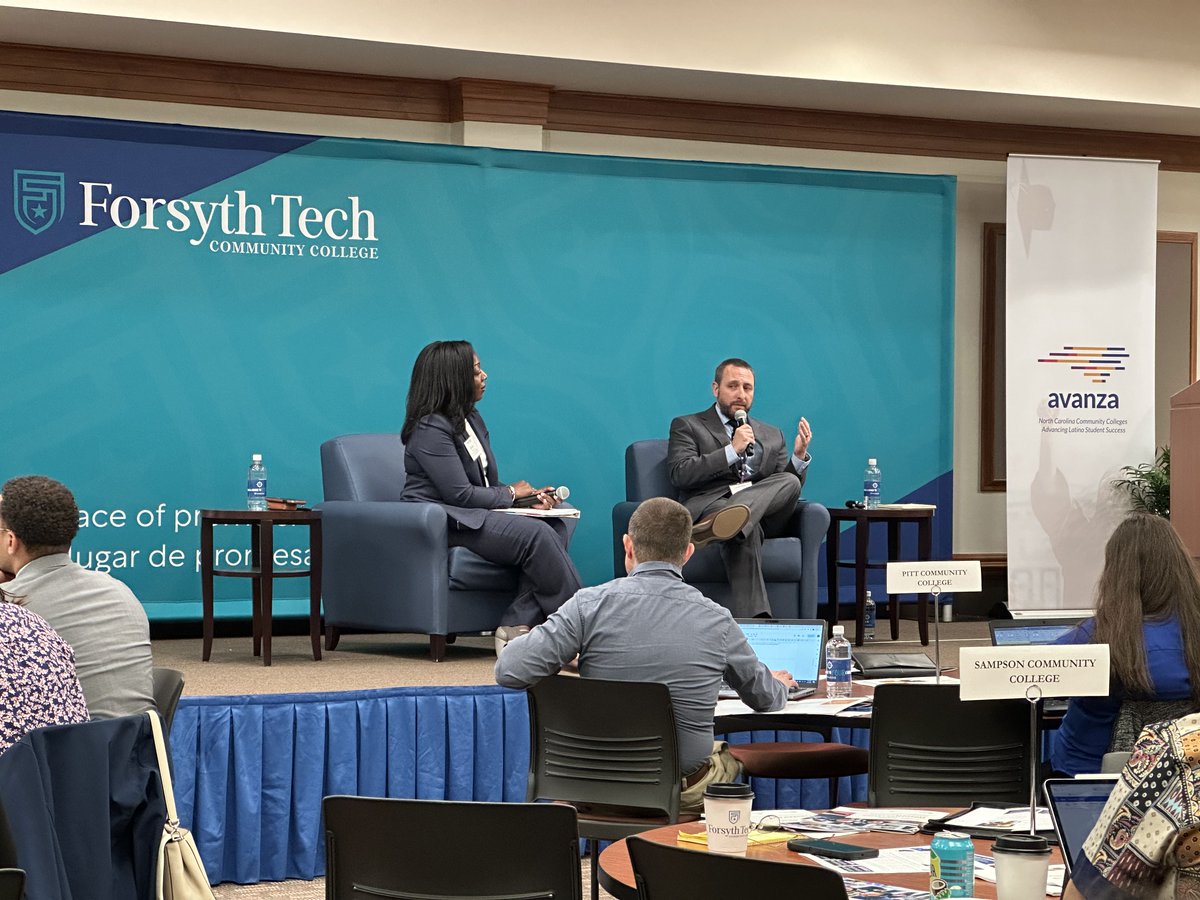 Learning from Monica Clark (<a href="/ncstatebelk/">NC State Belk Center</a>) and Dr. Nathan Dollar (<a href="/NathanT_Dollar/">Nathan Dollar, PhD</a>) from <a href="/ncdemography/">Carolina Demography</a>  about North Carolina's Latino Population. 

Did you know NC's Latinx population is now upward of one million people? #AvanzaNC