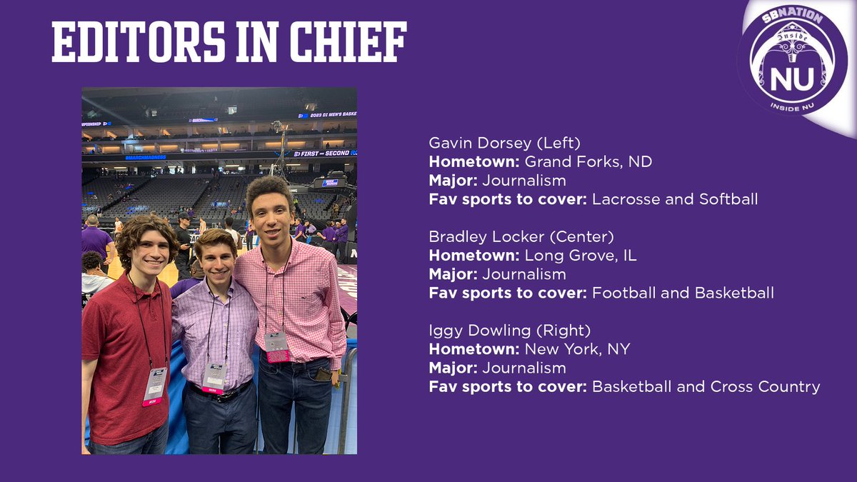 We're thrilled to announce our next Editors in Chief will be Iggy Dowling, Bradley Locker and Gavin Dorsey. These three have done tremendous jobs leading the site already, and will continue their great leadership over the next year. Please join us in congratulating the EICs!