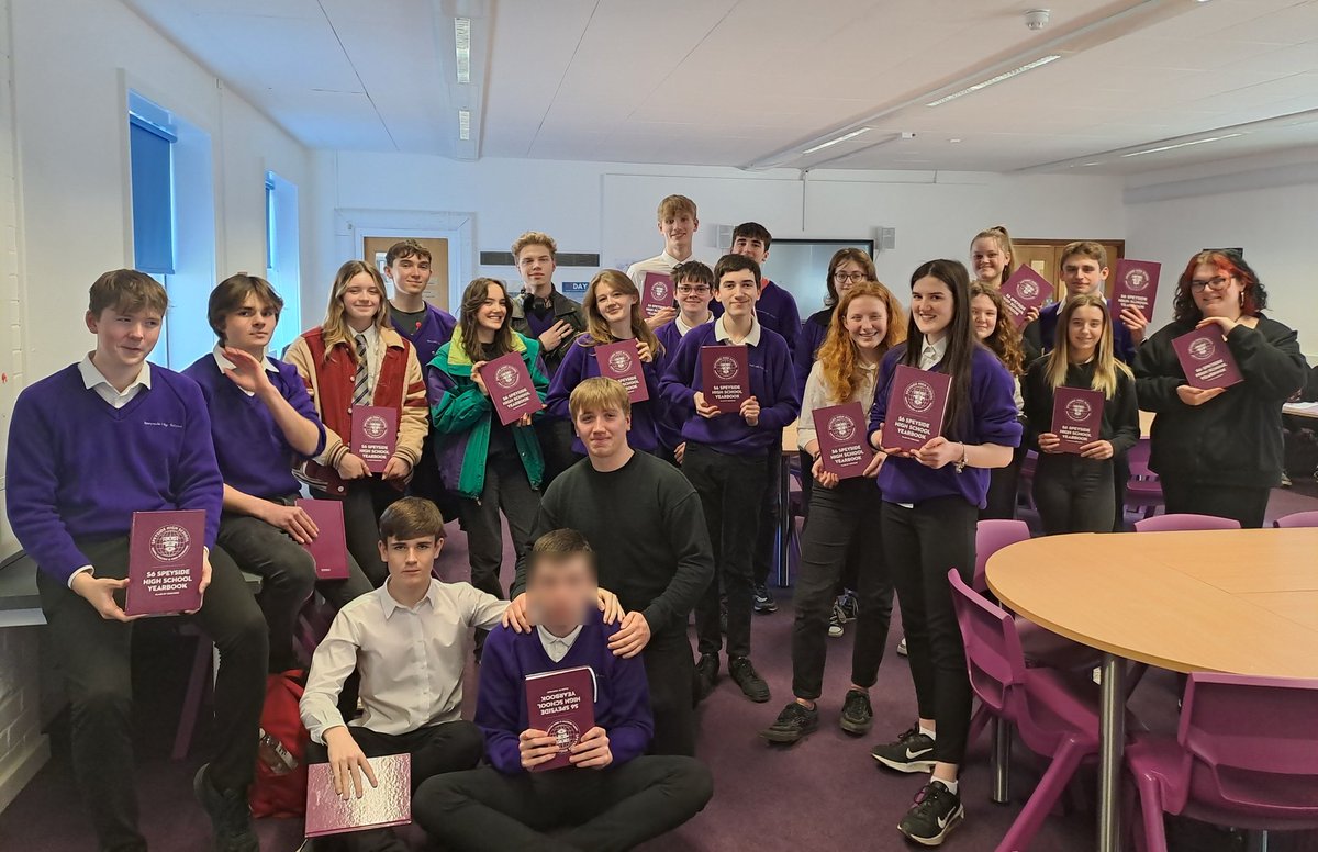 Around 3/4's of the S6's with their yearbooks! What a great project and hopefully something that will be treasured for a long time. Thank you SO MUCH to the parent council and @SpeysideRector for funding towards the books! Your support is massively appreciated! :) 😊 #yearbook