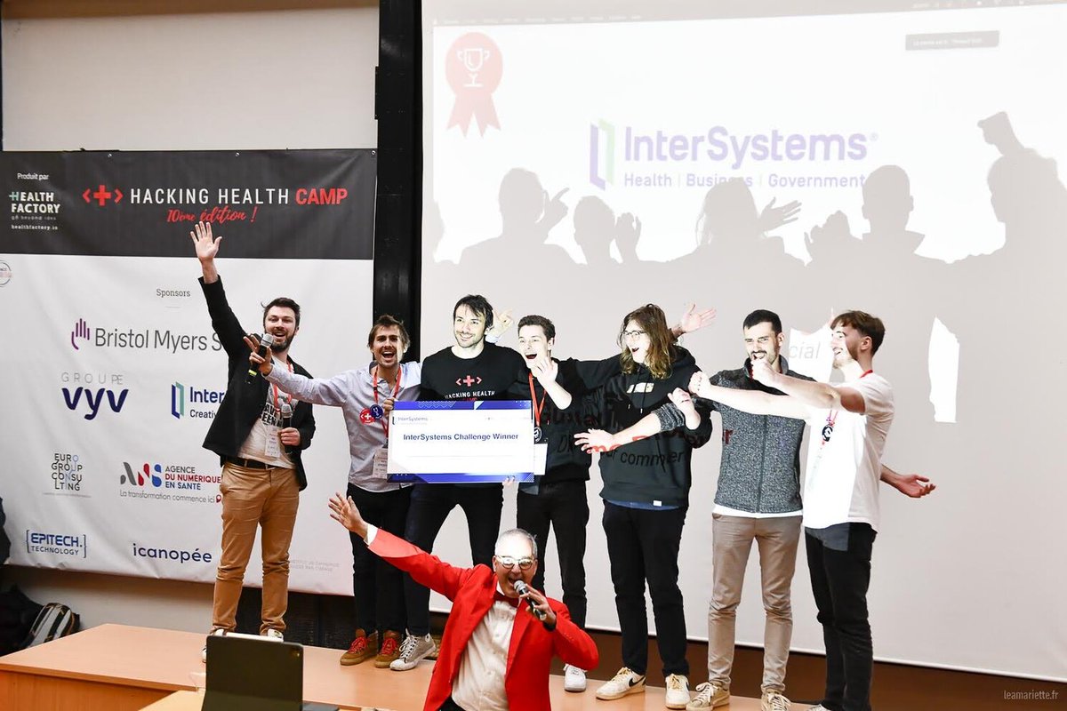 InterSystems_FR's tweet photo. Le #HHCAMP, c'était ce week-end ! 🔙
Bravo à l'équipe #DeepDocs qui remporte le #PrixInterSystems 🏆: un projet pour extraire, pseudonymiser et structurer les #données de #santé en garantissant la sécurité des données via des algorithmes de NLP.
Accélérer le progrès en santé✅ https://t.co/NyPlUODnZV