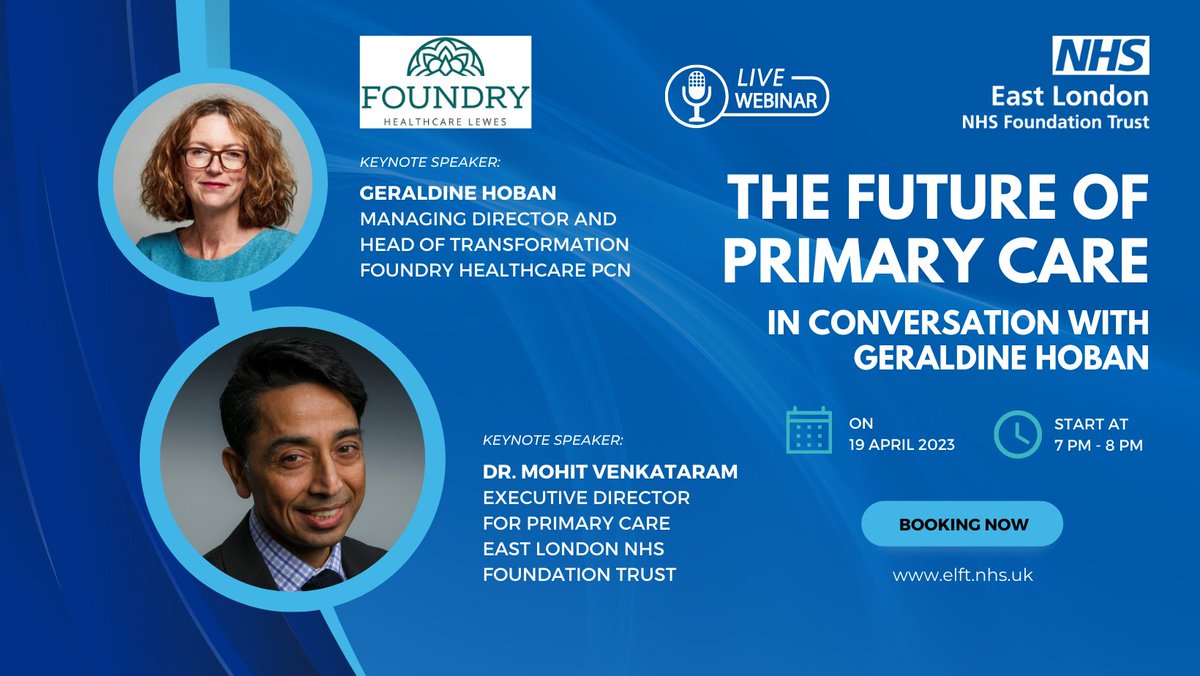 NHS_ELFT's tweet photo. Join Dr @MohitVenkataram & @HobanGeraldine on #April 19 to learn about the @FoundryLewes model of #patientsegmentation & its impact on #primarycare capacity, and the Tempo #eRostering tool transforming #GeneralPractice. Register now๐https://t.co/fpKGcbZE81 @WallekPhil #GPwebinar https://t.co/9mDnJKuOUz