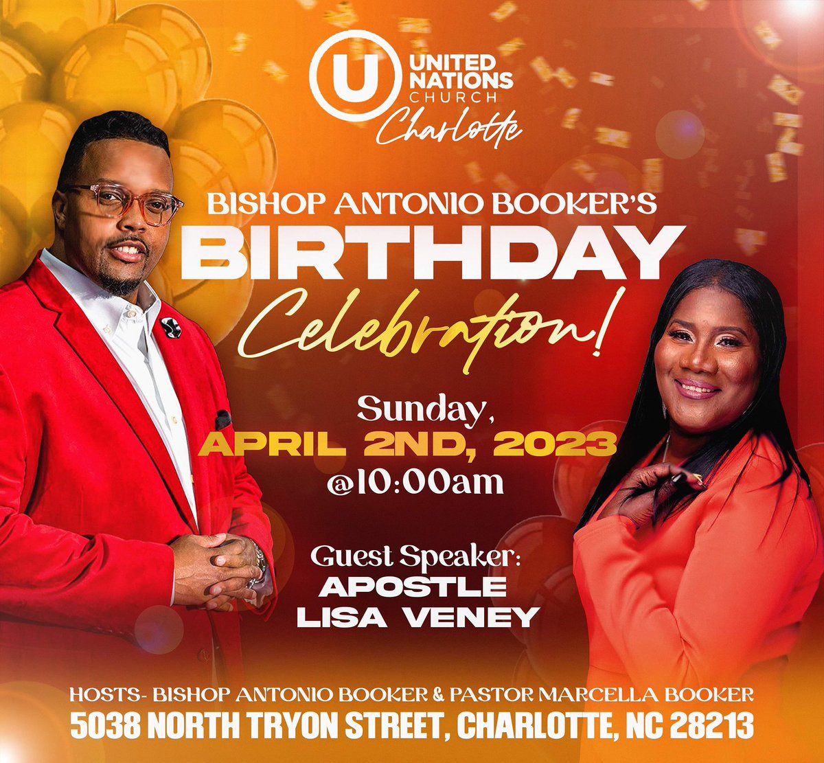 I’m so excited about this upcoming Sunday! My Sister Apostle Lisa Veney will be preaching this Sunday at United Nations Church International Charlotte! I would love for you to join us!!!!