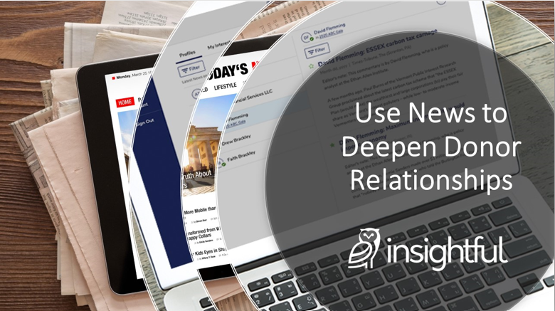 CARA_org's tweet photo. Prospect researchers are turning to the news to uncover information about their donors. In this on-demand webinar, hear how information found via @insightfulphila led to a relationship connection that prompted an unsolicited $1 million gift: https://t.co/cHZlitenVt https://t.co/L903v2xOn2