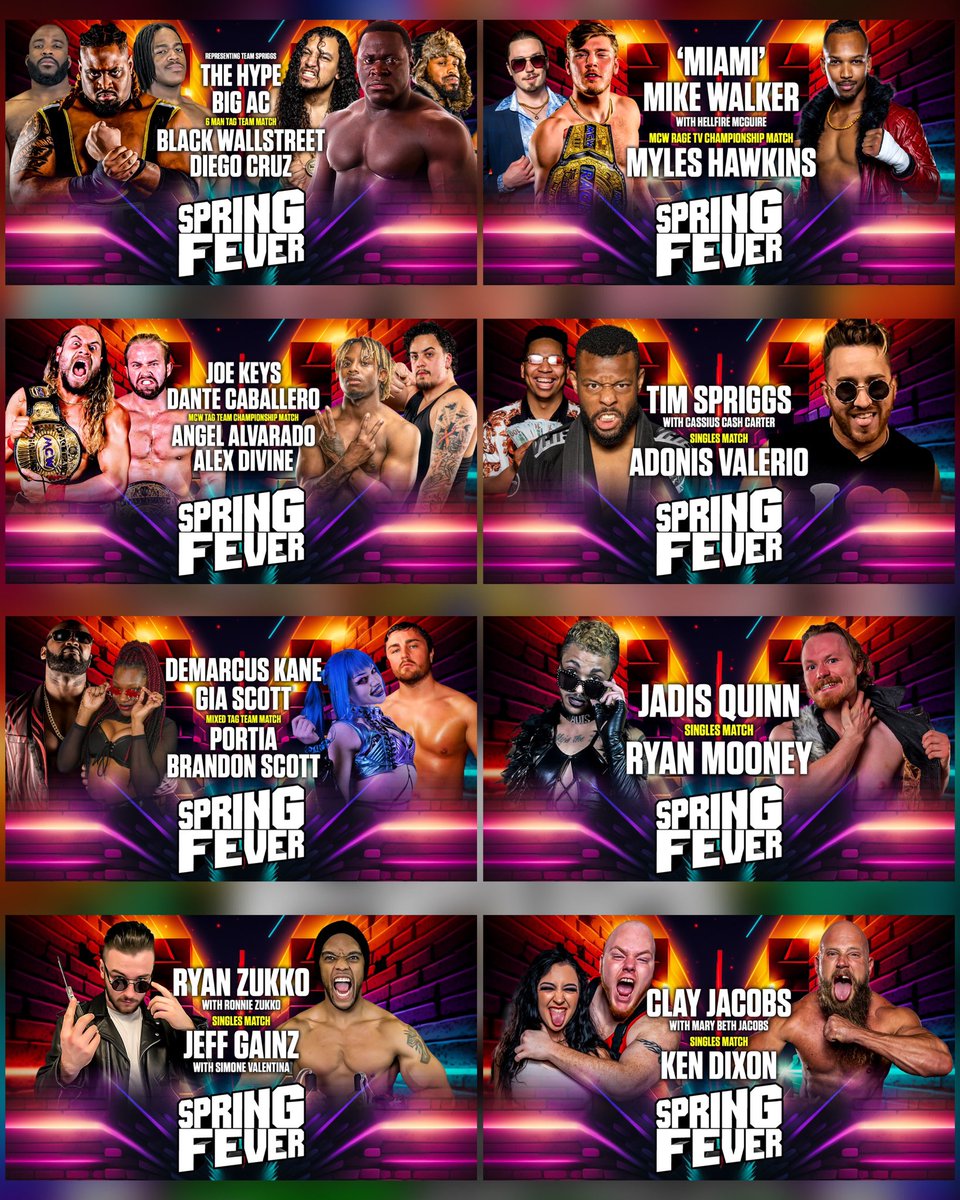 MCWWrestling's tweet image. #CheckThis Out 👇👇

The card so far for our return to Perryville, #Maryland on Saturday April 8️⃣ for Night 1️⃣ of the 2023 #MCWSpringFever Tour 🔥🔥🔥

🏆 #MCW TagChampionships 🏆
@CupOfJoeKeys &amp;amp; @VivaDanteViva (c) 🆚 Alex Divine &amp;amp; @AngelUnkn

🏆 linktr.ee/mcwprowrestling