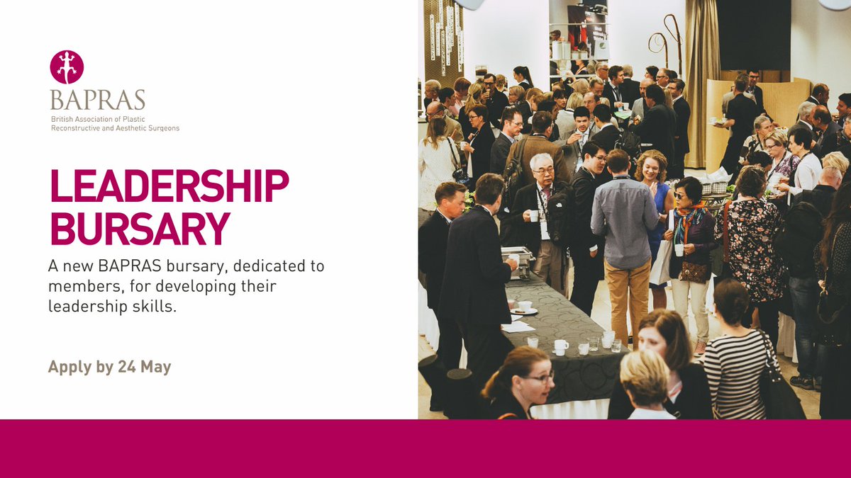 BAPRASvoice's tweet photo. The Association is offering six bursaries of £500 each for the study of leadership in the UK! 
⁠This award is designed for BAPRAS members at the beginning of their career. ⁠
Find out more and apply by 24 May 👇https://t.co/BBAYqH1VEf
⁠ https://t.co/Xs3HSoufwN