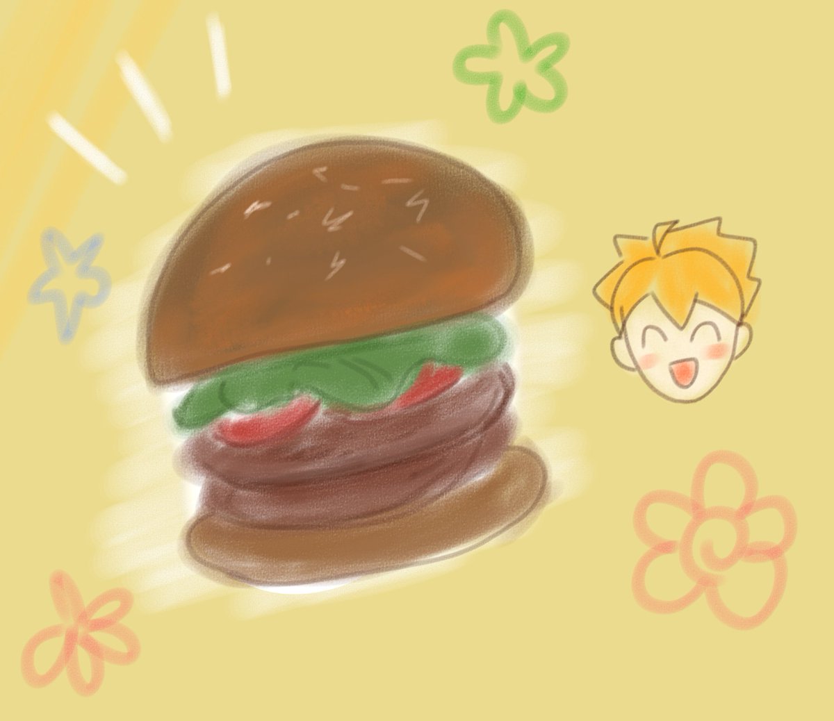 ยืนมองความวุ่นวายจากเหตุการณ์การมอบของขวัญจากเพื่อนๆของพี่ชาย พอเห็นว่าสงบลงแล้วจึงวิ่งไปหา

" เน่ เน่ พี่คะ ! ฮิมะก็มีของขวัญให้เหมือนกันค่ะ ✨ "

" สุขสันต์วันเกิดค่ะ ! 〜 ปีนี้ฮิมะวาดเบอร์เกอร์อันใหญ่ให้เลยล่ะ ✨✨✨ "