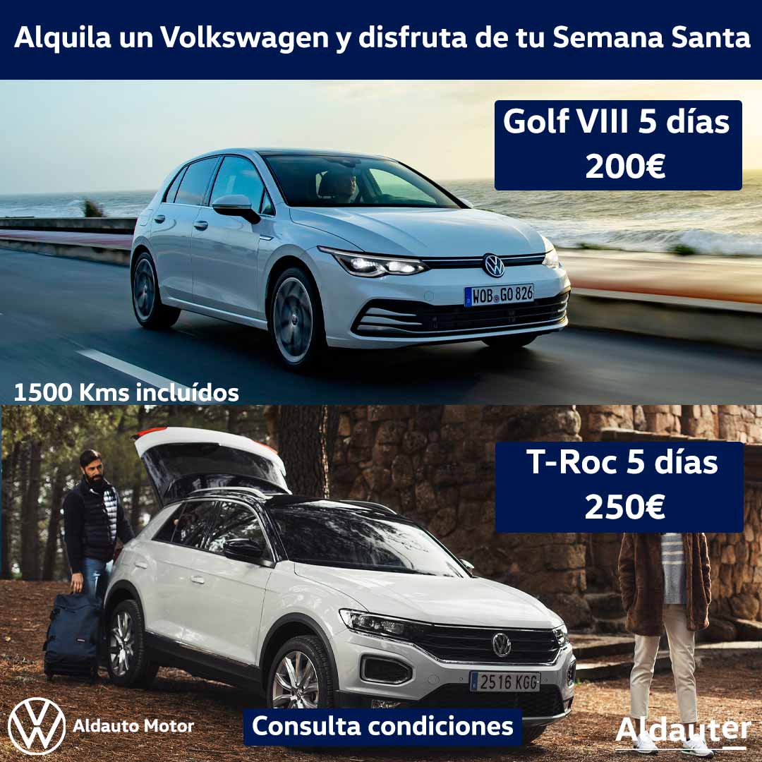 VW_AldautoMotor's tweet photo. ¡Disfruta de tus vacaciones de Semana Santa como realmente te mereces! 👏

Reserva ya el tuyo. ¡Unidades limitadas!
https://t.co/AHbLm26RJd

 #vw #vwgolf #vwtroc #alquilercoches #rentacar   #aldautomotor https://t.co/NpIoYQy90L
