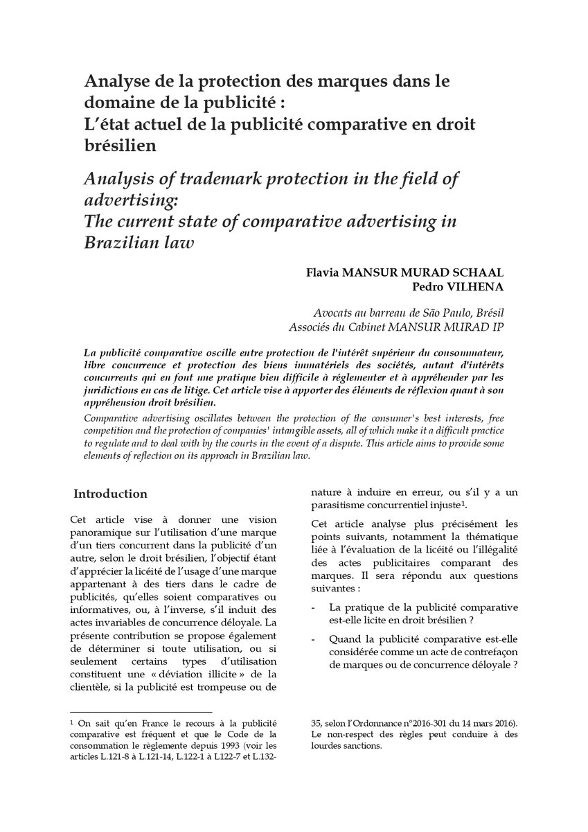 Revue Francophone de la Propriété Intellectuelle tweet media