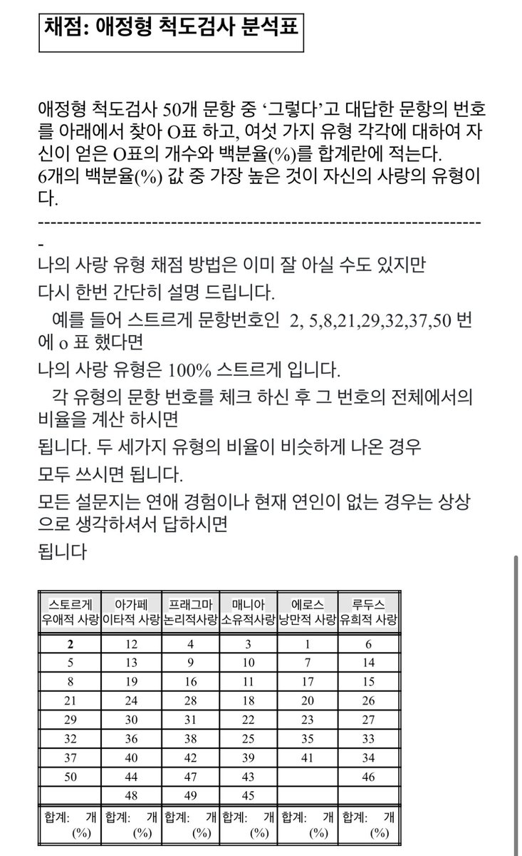 대학 교양에서 수업한건데 자신의 애착유형 알아보는거래요 재밌음