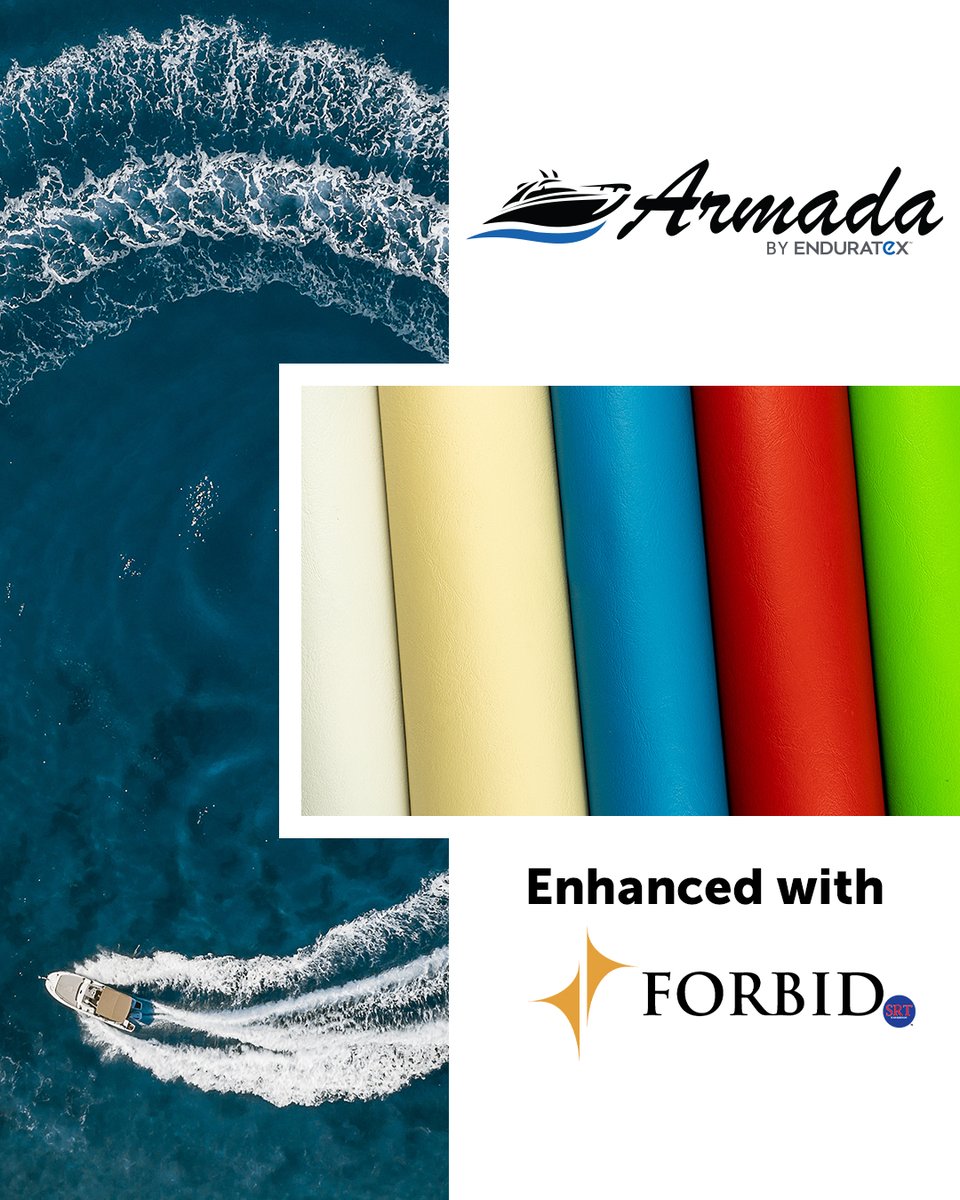 enduratexvinyl's tweet photo. Reclaim the sea with ARMADA.
ARMADA comes with the stain resistance power of FORBID. Designed to meet the challenges of extended use and exposure to outdoor elements.
#MarineVinyl #MarineUpholstery #PerformanceFabric #VinylCoatedFabrics #Enduratex https://t.co/R3r8n0HiF9