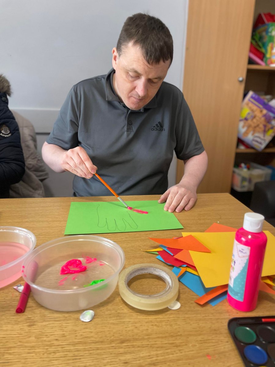 MillenniumSupp's tweet photo. It's World Autism Acceptance Week! 🥳

Our Millies at Sunnybank have gone all out this year to take on the @Autism Spectrum Colour Challenge! The people we support have been creating colourful artwork using their hands and brightly coloured paints!

#LearningDisabilities #Autism https://t.co/EqtrdciQjs