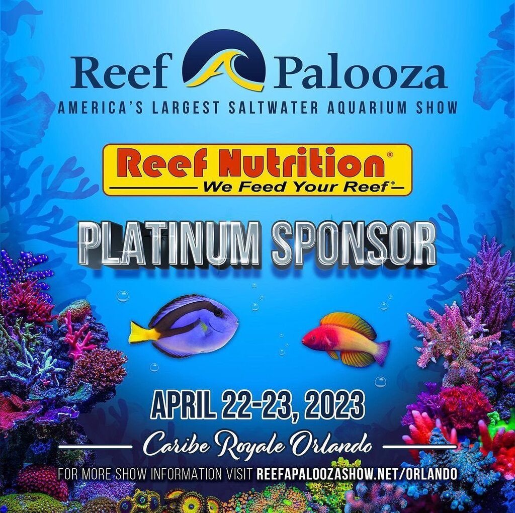 ReefNutrition's tweet photo. Getting close! Proud to be the Platinum Sponsor for Reef-A-Palooza.

Are you planning to attend the show? Let us know in the comments below.

Reef Nutrition is your best source for reliable aquarium food for superior health and beauty in your fish and invertebrates. 
Be sure… https://t.co/pKDGIuCZ9T