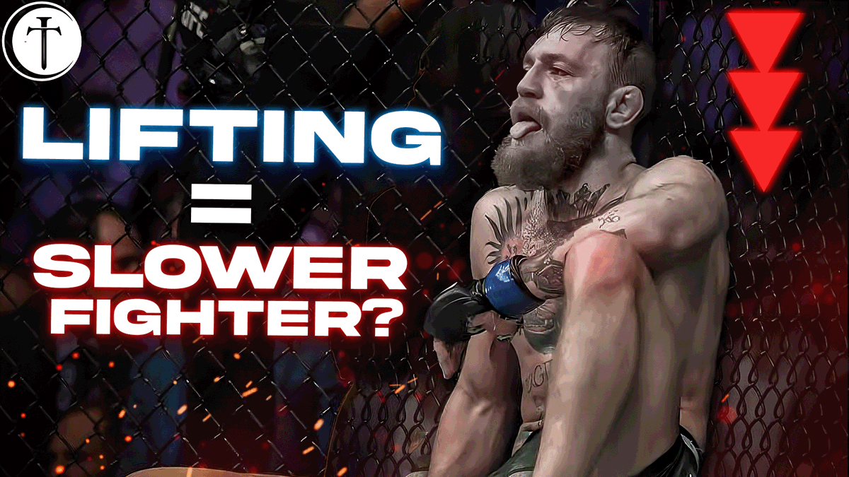 Does weight lifting make you a slower fighter?

'Big muscles are slow muscles', I've heard this time &amp; time again. 

Is there any truth to this?

This is exactly what we will cover (YouTube explanation included).