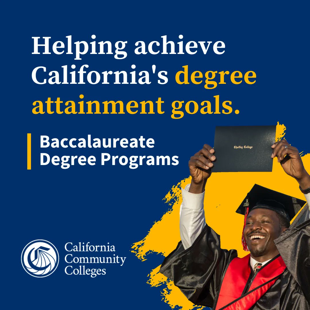 sdmesacollege's tweet photo. The Baccalaureate Degree Program @CalCommColleges promotes economic mobility and elevates the #CAworkforce. BDPs are developed together with local industry leaders to meet regional workforce demands that cannot be satisfied through CSU/UCs alone! #CAedu.
@CAgovernor https://t.co/mQyeyXLNtE