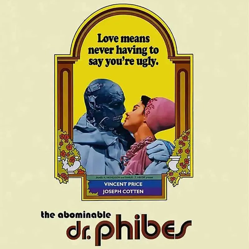 newbeverly's tweet image. The Abominable Dr. Phibes (1971) screens tonight &amp;amp; tomorrow, Monday &amp;amp; Tuesday March 27th &amp;amp; 28th, at 7:30pm paired with The House that Dripped Blood (1971) at 9:35pm. 35mm prints of both!