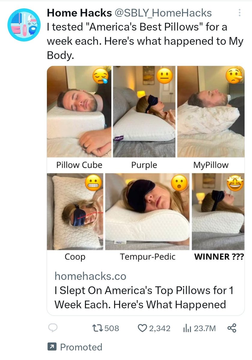 UrbanProle's tweet photo. A pillow so good it will change your gender.  Someone paid to show me this. https://t.co/GI7EHzEsmY