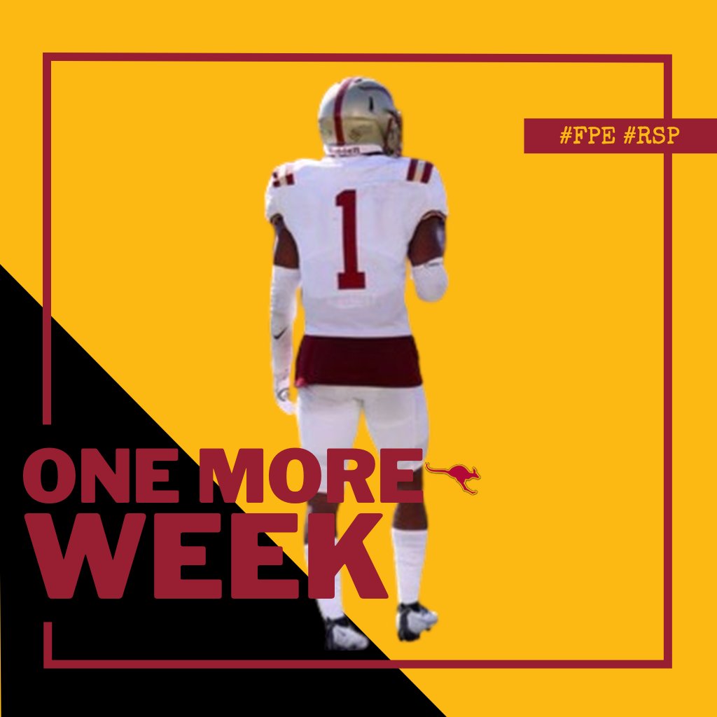 We are now one week away from getting back on the field for spring ball🔥 excited to see our men back out on the field and getting after it!! #FPE #RSP
