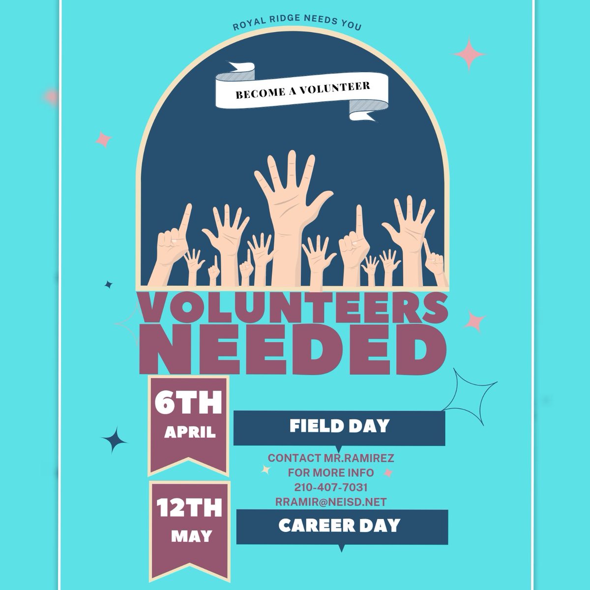 ridge_pta's tweet photo. ๐Royal Ridge is still in need of volunteers! Swipe right ๐to see more info! We can't do it without all of you!!๐ค
#rootedroyalridge https://t.co/IVDzAGgAMX