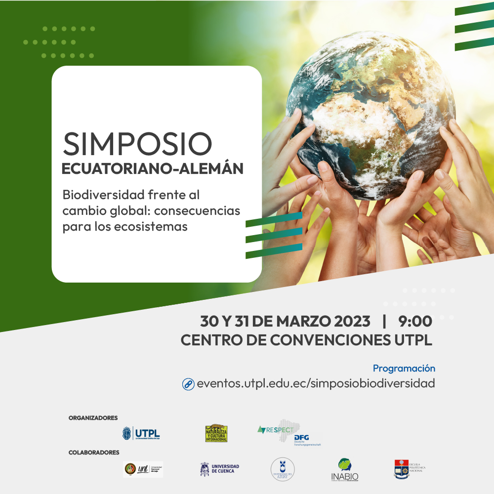 utpl's tweet photo. 🇪🇨🇩🇪 [Simposio: #Biodiversidad frente al cambio global] 🌍

Una oportunidad para debatir sobre los desafíos que se enfrentan en la búsqueda de proteger y conservar la biodiversidad en el contexto del cambio global. 

🗓️ 30-31 de marzo 
➡️Registro gratuito: https://t.co/fMPg2p8i92 https://t.co/4hS1y9kWCL