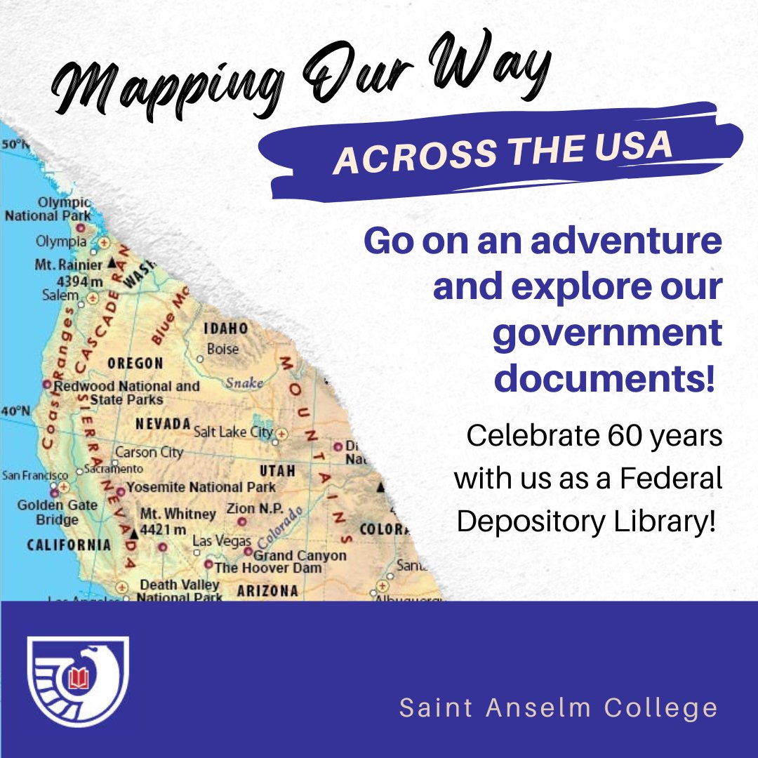 GeiselLib's tweet image. We're celebrating our 60th anniversary as part of the Federal Depository Library Program! Stop by to peruse our display of select government documents taking you on a trip across the U.S.. Today we've also got some yummy treats for you in celebration!