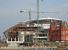 WyburnWayne's tweet photo. #WorldTheaterDay I remember @theCentre getting built and it was incredible seeing it at its various stages of construction. When friends visit cardiff for the first time and we take them to the bay they are always amazed when they see Wales Millennium Centre https://t.co/WXlPc5SB2l
