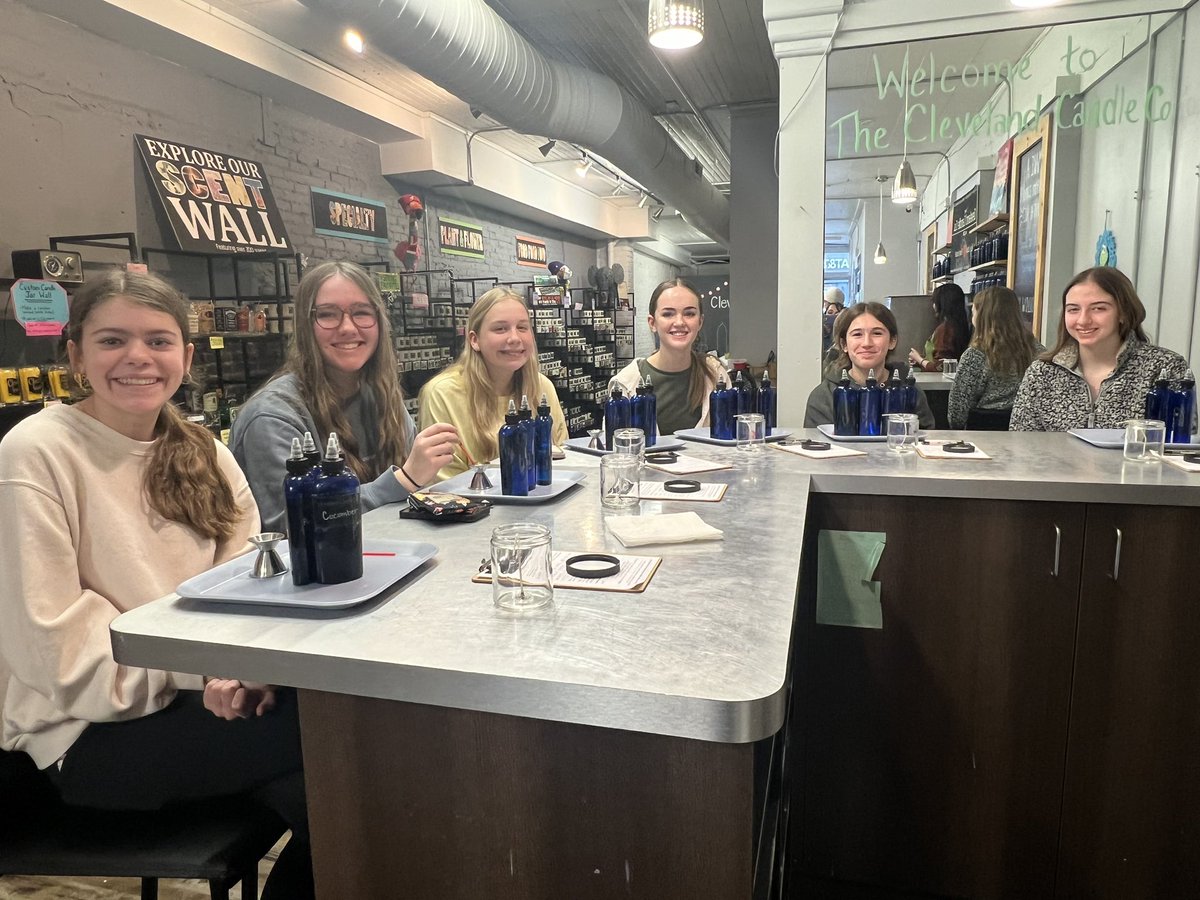 VisualArtsNHS's tweet photo. NHS Art Club visits Ohio City and tries their hand at candle-making. What a fun experience m. Thank you for having us @CleCandleCo https://t.co/k9inqqVHIB