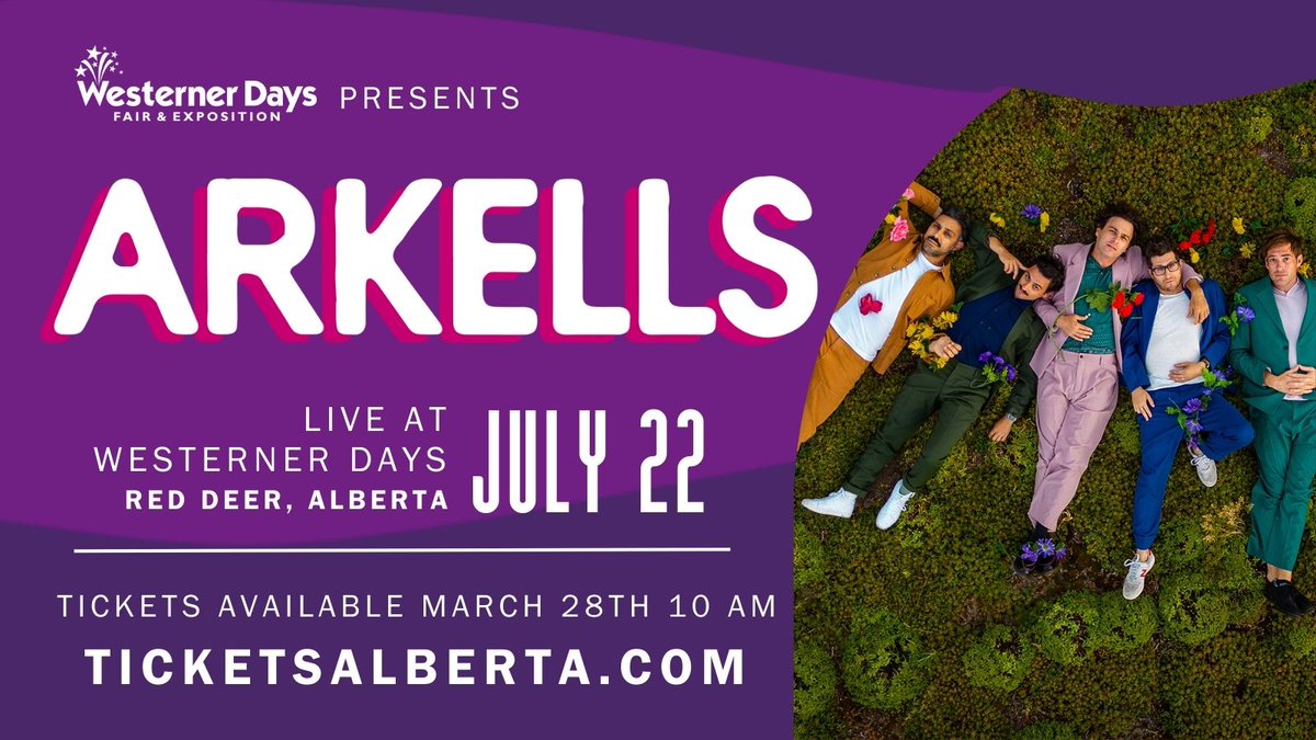 📣CONCERT ANNOUNCEMENT FOR WESTERNER DAYS!
<a href="/arkellsmusic/">ARKELLS</a> will be bumping up the energy during Westerner Days in the Peavey Mart Centrium! ⚡
Saturday, July 22nd, end your fun-filled day with a bang and grab tickets to see Arkells LIVE!
