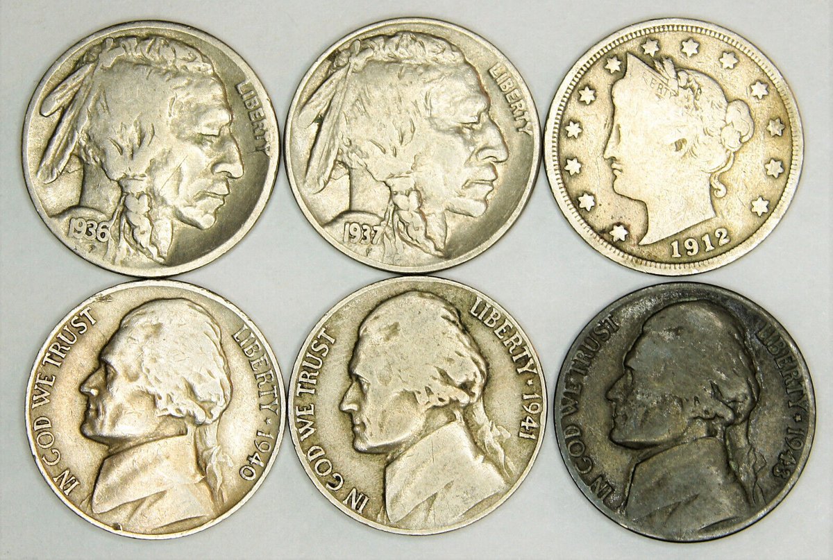 SilcoBizaar's tweet photo. 6 coin oldie Nickel lot...with silver :)

https://t.co/px7DV1obME

#coins #uscoins #silver #nickels #oldcoins #buffalohead https://t.co/eWHbOpbHko