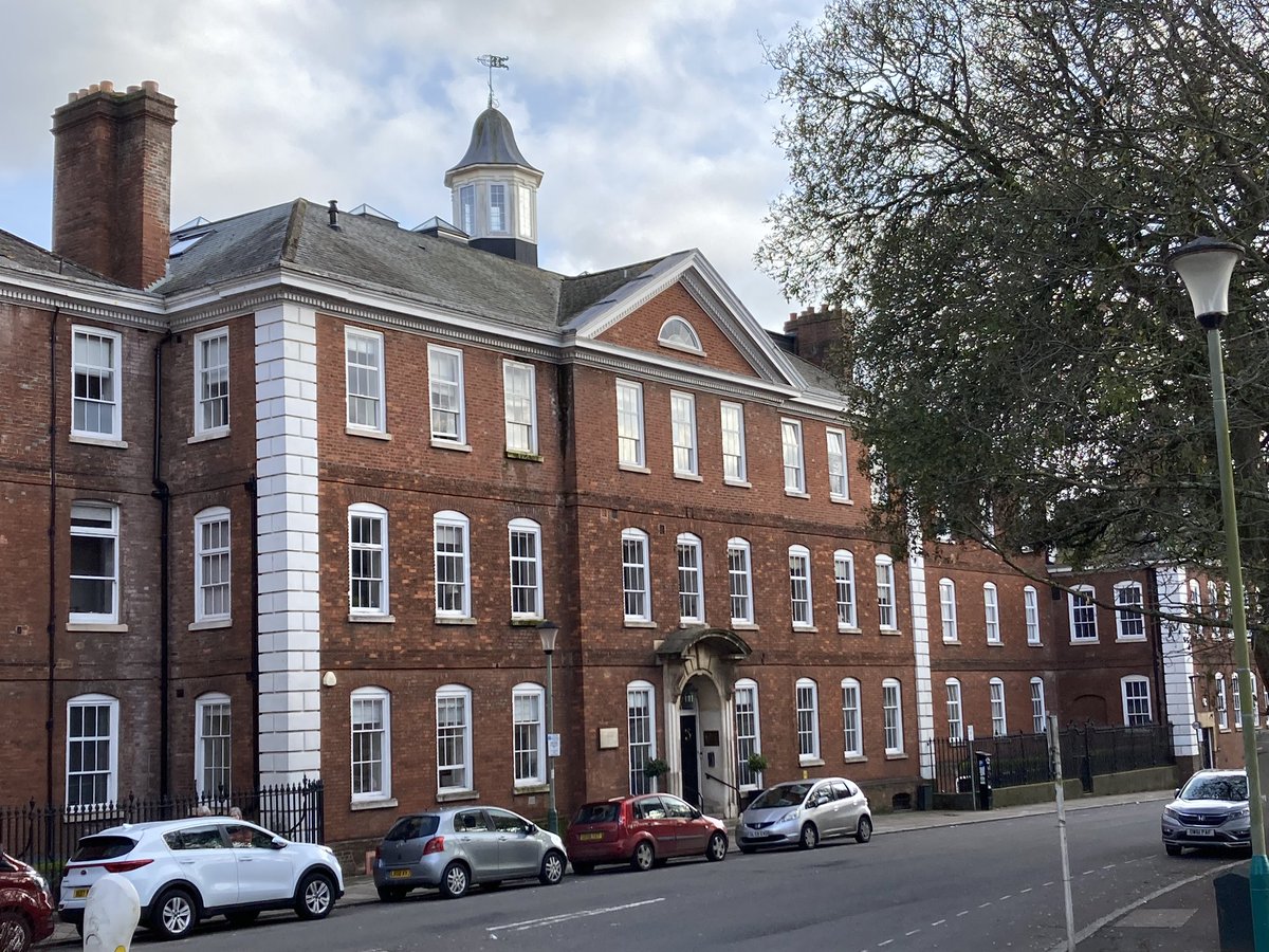 The original Royal Devon and Exeter Hospital, Southernhay. Built in 1741 on land donated by John Tuckfield (MP for Exeter). Local architect John Richards designed the building for free. After WW2 it became an NHS hospital before moving outside the city centre. #history #Devon
