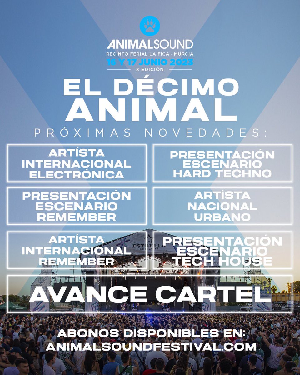 ¿Qué artistas y qué escenarios pensáis que pueden ser? 🥵

Compra tus entradas ya para no perderte la liada de la X edición en👇🏻
animalsoundfestival.com 

🗓️ 16 y 17 de junio
📍 La Fica (Murcia)