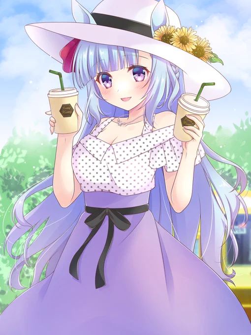 #メジロアルダン生誕祭2023再掲ですが。アルダンちゃんオリ私服アルダンちゃんは体が弱くていろんな制限かけられてきた子だから、色んなことにチャレンジしたい娘さんだと思うんだよね! 