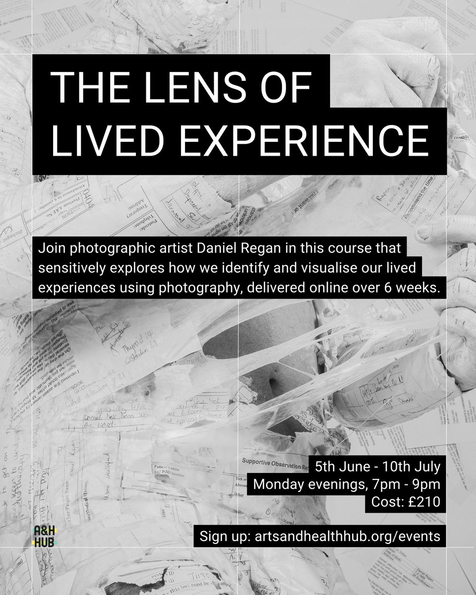 Really excited to be running this upcoming course that combines 2 of my fav topics: photography &amp; lived experience.

It's online, over 6 weeks + aimed at supporting those interested in visualising elements of their lived experience through photography.

Feel free to share! 📷🧠