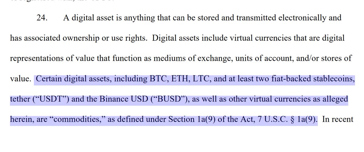 litecoin's tweet photo. Certain digital assets, including LTC as alleged herein, are “commodities,” As defined under Section 1a(9) of the Act, 7 U.S.C. § 1a(9.

Litecoin is a Commodity. Nice to know we all agree on that now. https://t.co/l1D0TDDnxK