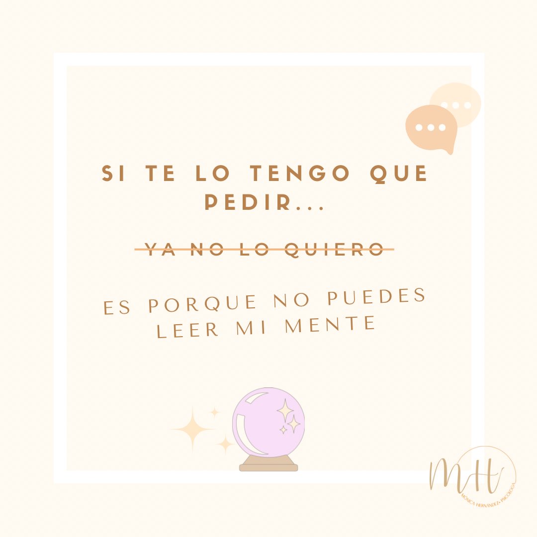 🔮 Las personas de tu entorno no son adivinas. Tú tampoco.

Las relaciones sanas se construyen hablando, no intuyendo.💬
