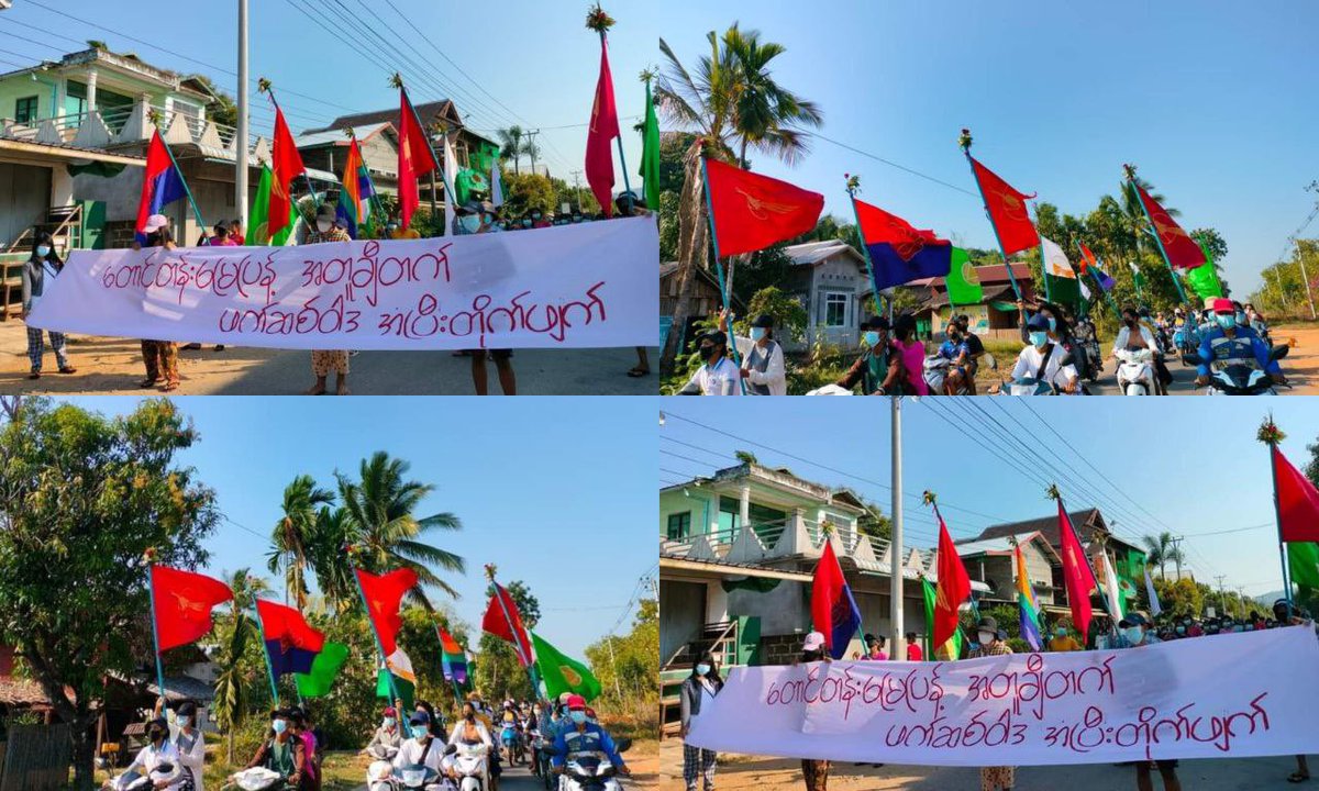 san24988368's tweet photo. An anti-coup revolutionary strike somewhere in Tanintharyi region.  #2023Mar27Coup #WhatsHappeningInMyanmar https://t.co/bKCEpCfYm4