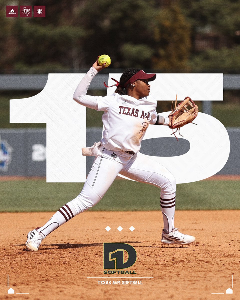 Back in the top 15 of <a href="/D1Softball/">D1Softball</a> rankings. #GigEm