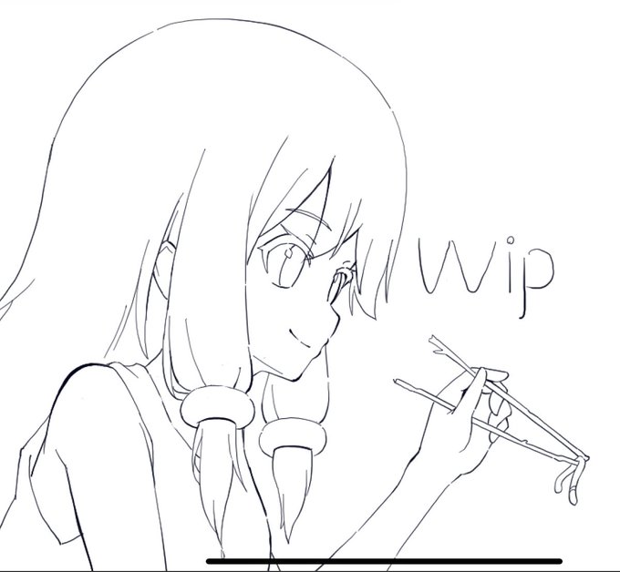 WIP。微妙に角度のついた横顔は描くの難しいです 
