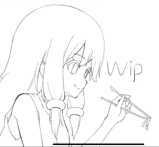 WIP。微妙に角度のついた横顔は描くの難しいです 