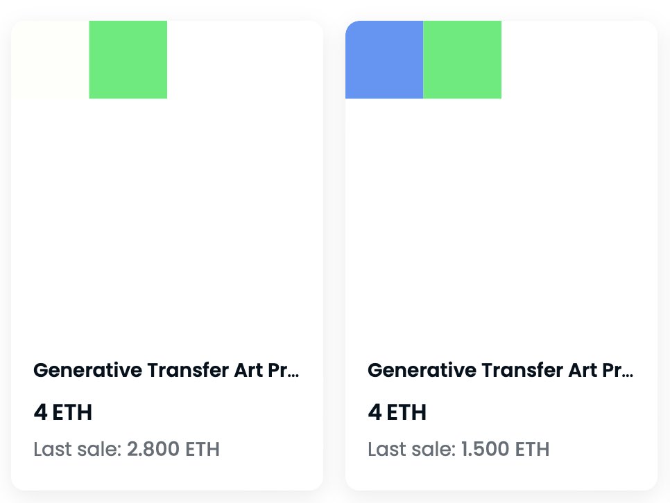 GTAP1s #54 and #56 up for sale

both originals with only 2/16 squares colored opensea.io/assets/ethereu…

I don't get to talk about it much but still very proud of this project!

(Can always check the token ID here if not sure if it's a copy or original generative-transfer-art.vercel.app/v1/54)