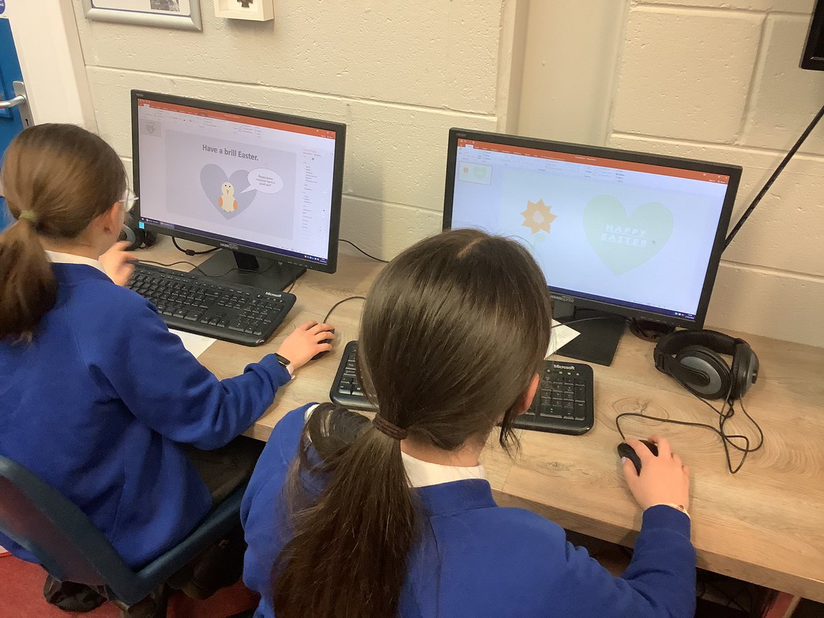 Parkfield's tweet photo. The #TechnologyTeam children have been enjoying using the shape objects in PowerPoint in their club tonight to create some Easter pictures. https://t.co/Z6nY9aLSoS
