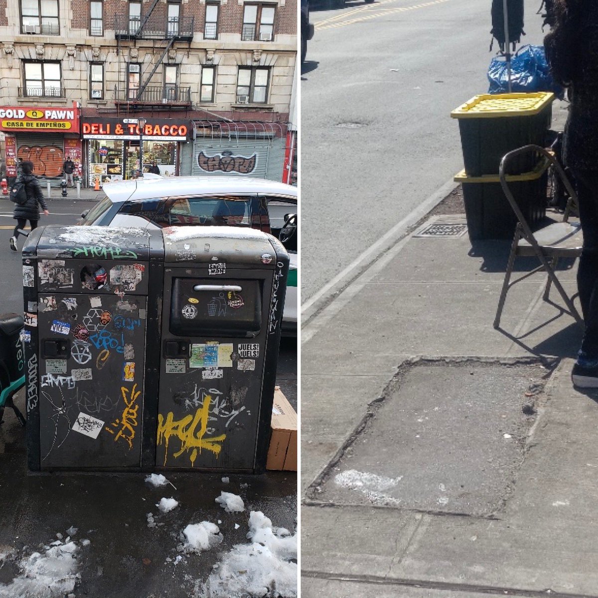 A very special thank you to <a href="/NYCSanitation/">NYC Sanitation</a> for helping to remove these broken and blighted trash compactors from our commercial corridor. 

Stay tuned for our new trash cans!