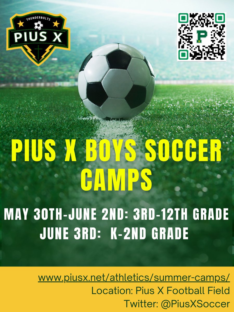 Summer soccer camps fill up fast, sign up today! piusx.net/athletics/summ…