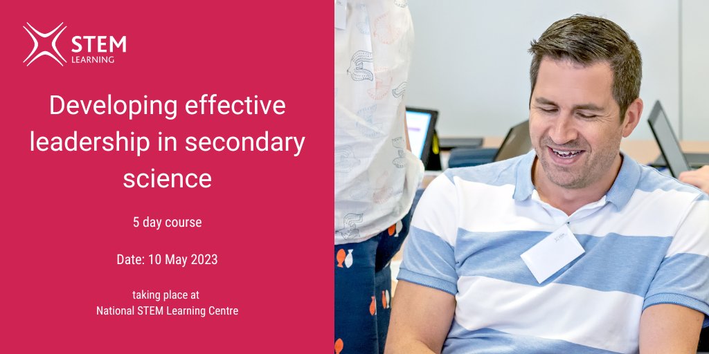 Secondary science teachers! A CPD course for you  👇 

Whether you're an aspiring science leader, new in the role, or reflecting on your leadership practice, this course is designed to provide the strategies and techniques you will need to be successful ✏️ bit.ly/3KaVhZB