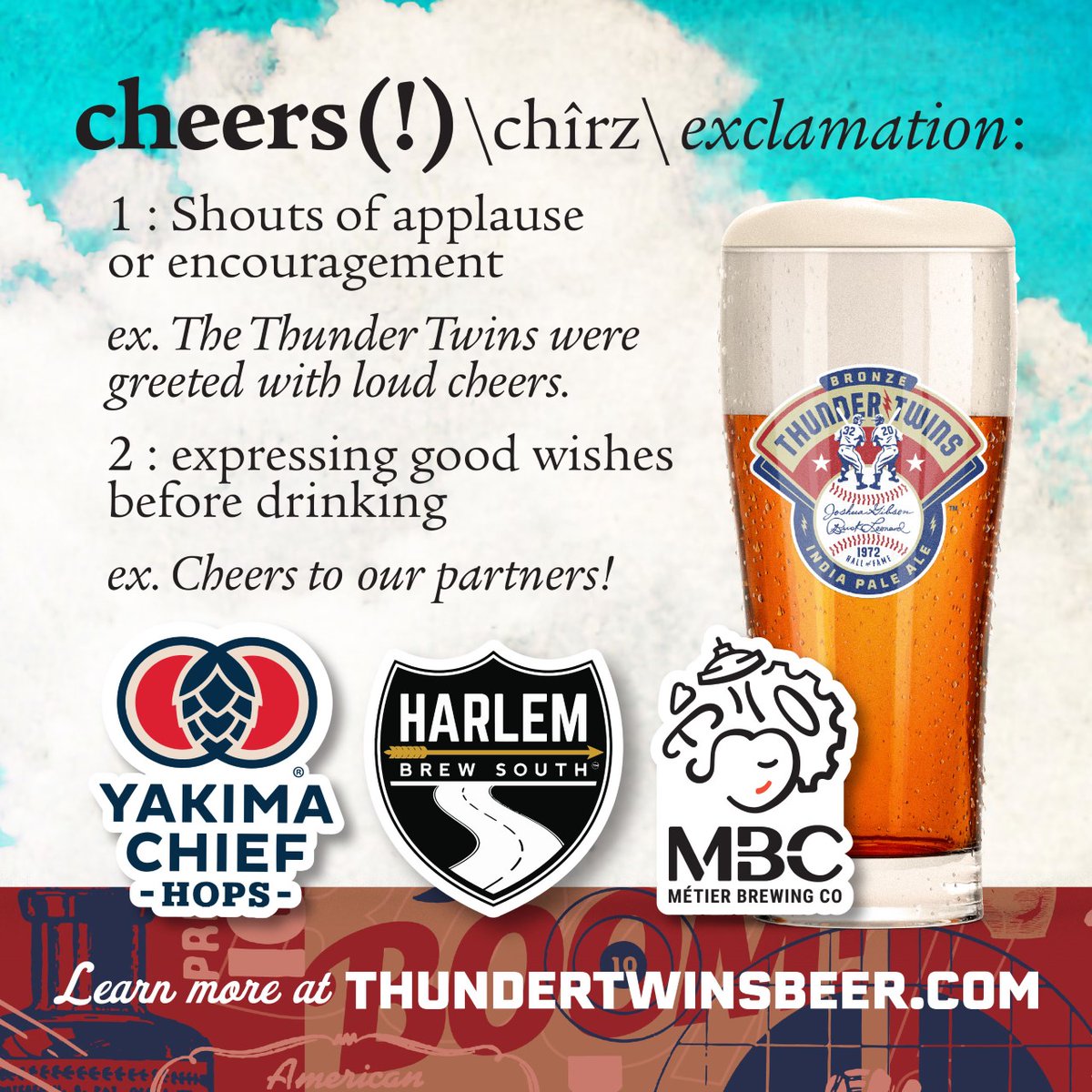 Bronze Thunder Twins IPA in May! An all-star collab with @BL_ASHE, @HarlemBrewing, @MetierBrewing @YakimaChief. Get the recipe & gear for your craft #brewery at thundertwinsbeer.com #craftbeer #ThunderTwinsBeer #JoshGibson #BuckLeonard 
#IPA #Hops #NegroLeagues