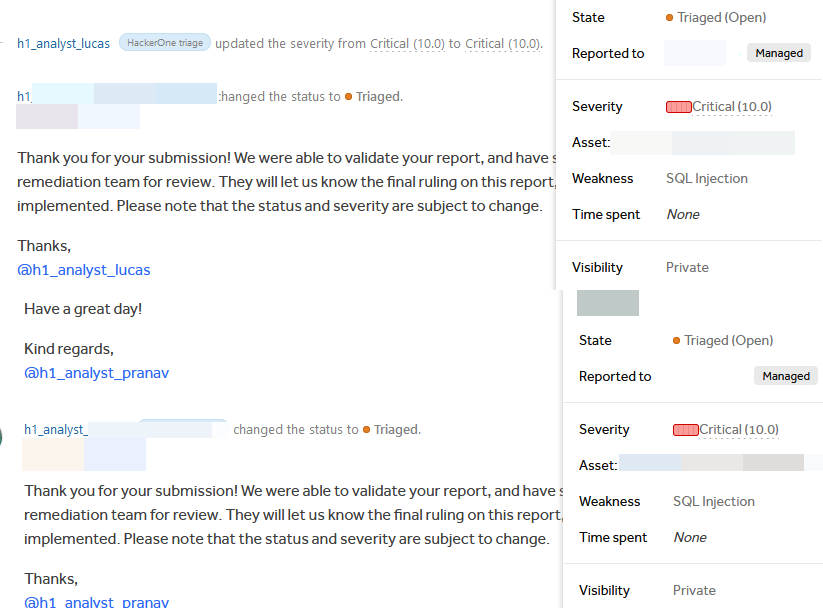 N on twitter scored 10 10 in cvss today both sql injections were