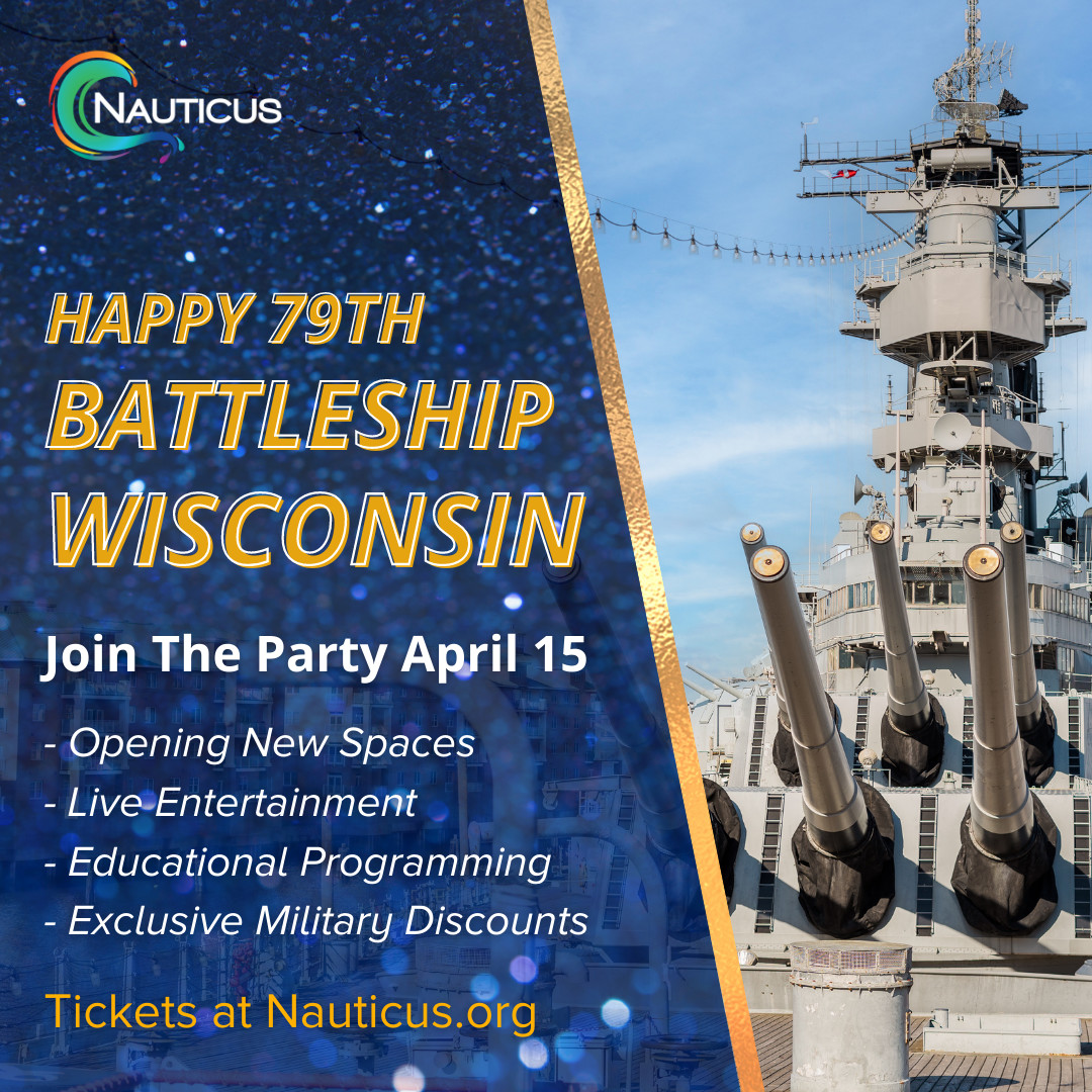 🎉Celebrate with us on April 15 for the Battleship Wisconsin's 7️⃣9️⃣th birthday party! More details below:👇 Purchase tickets: bit.ly/79birthdaytix