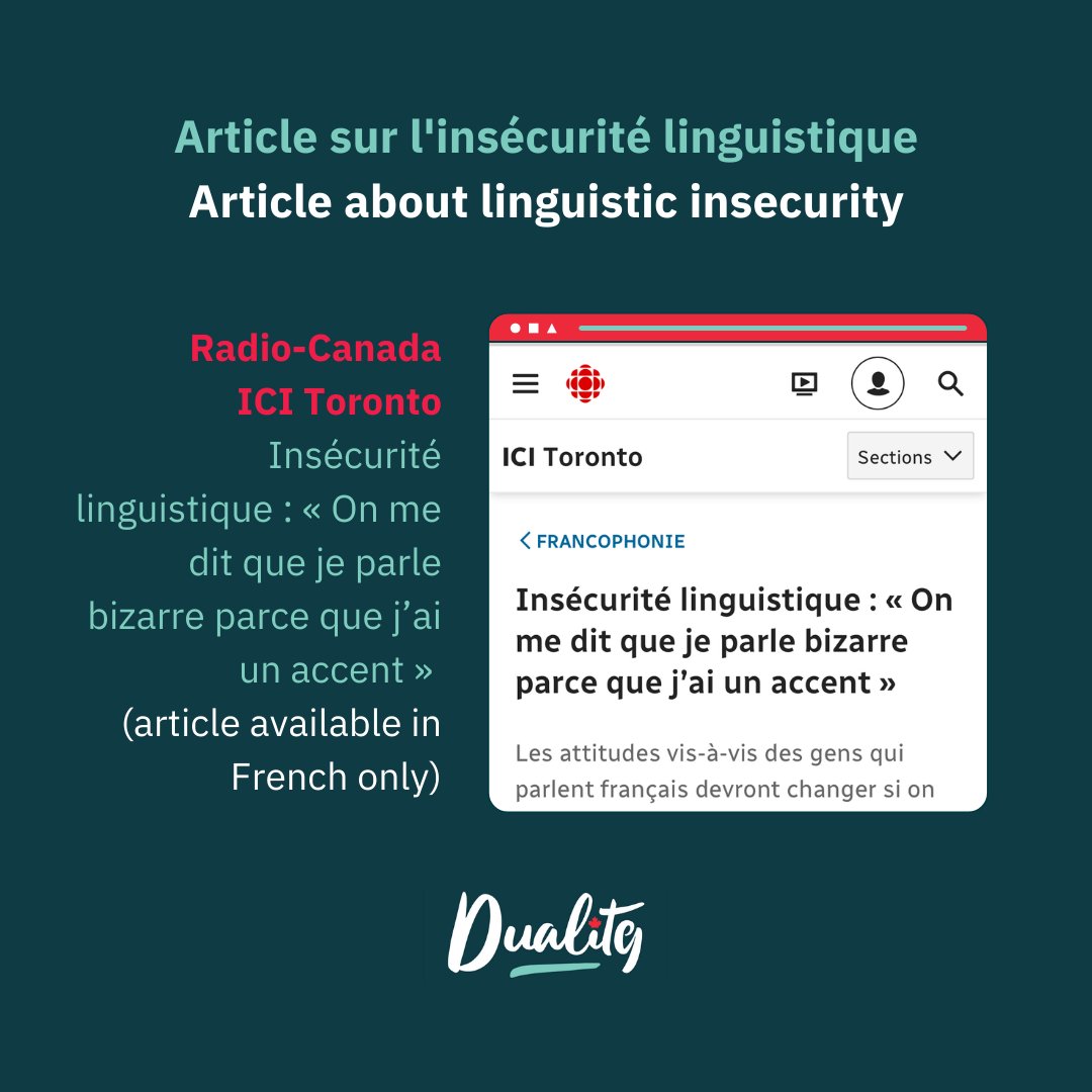 📝 Article : Insécurité linguistique

➡️ Lisez la suite de cet article : ici.radio-canada.ca/nouvelle/19633…

--

➡️ Read this article (French only): ici.radio-canada.ca/nouvelle/19633…