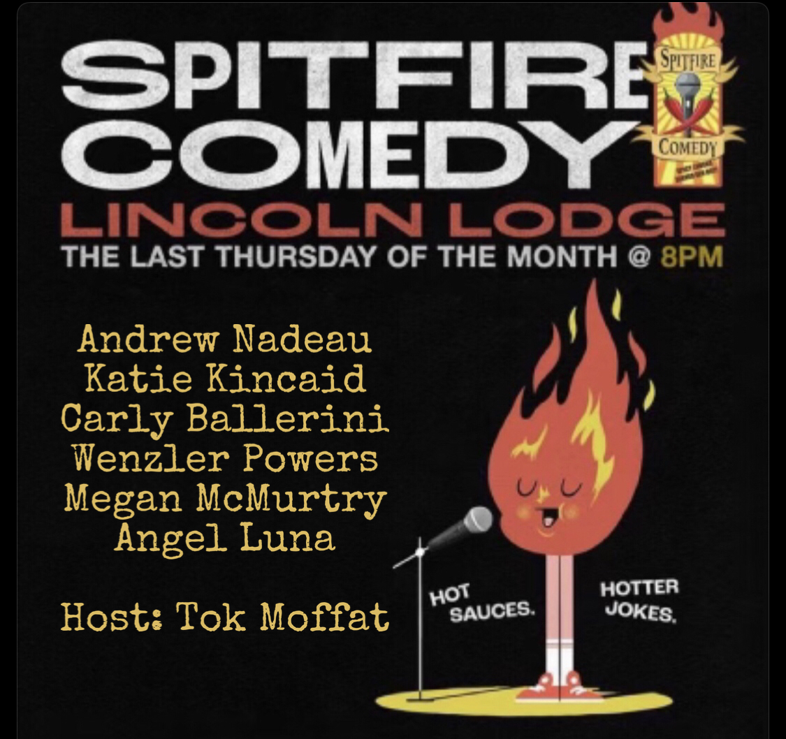 Come out THIS THURSDAY to @thelincolnlodge Spitfire Comedy Show! We have a great line up of comedians ready to fight against our line up of hot sauces for more stage time! Tickets: eventbrite.com/e/spitfire-com…